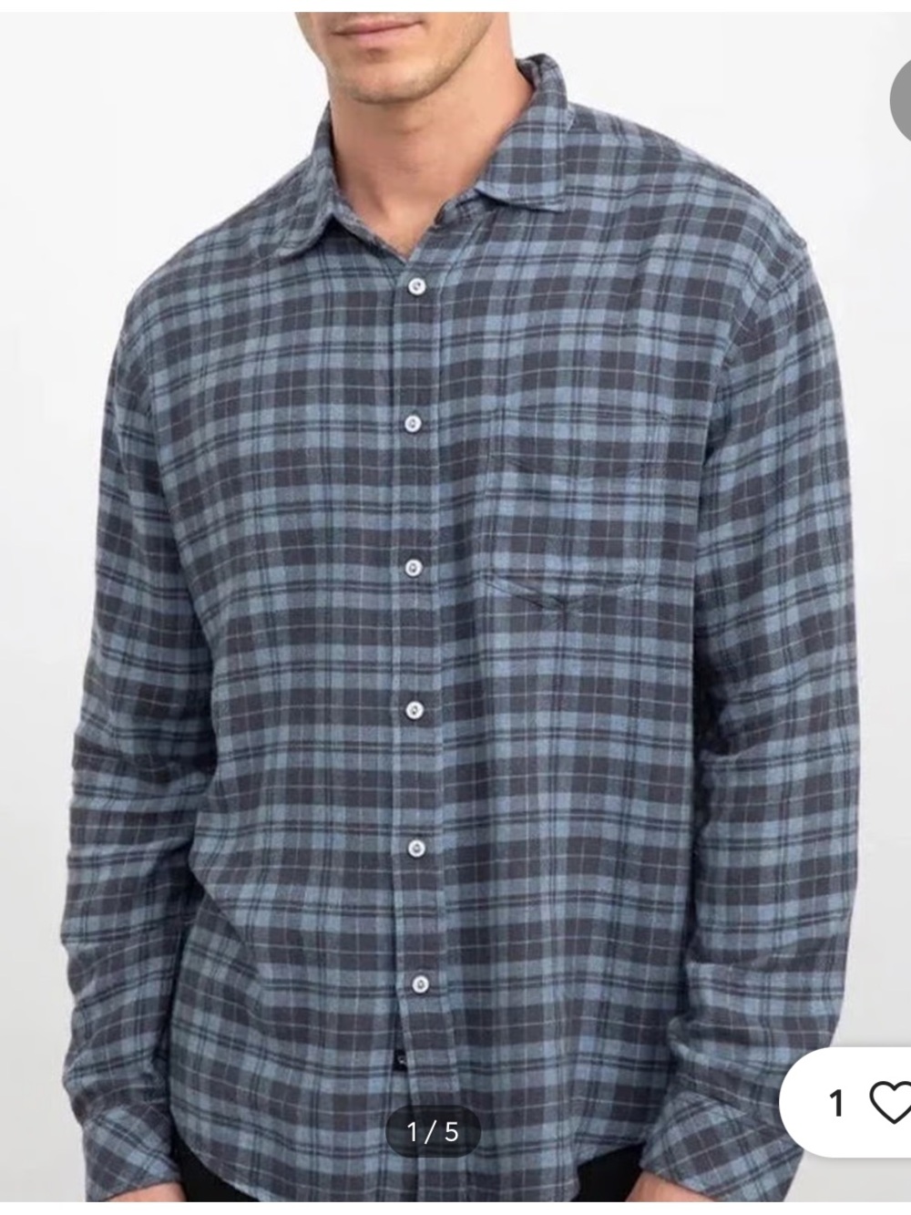 Rails Men's Gray and Light Blue Plaid Button-Down Shirt